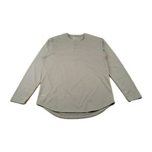 Bylt Shirt Mens Large Drop Cut Long Sleeve Henley Performance Stretch